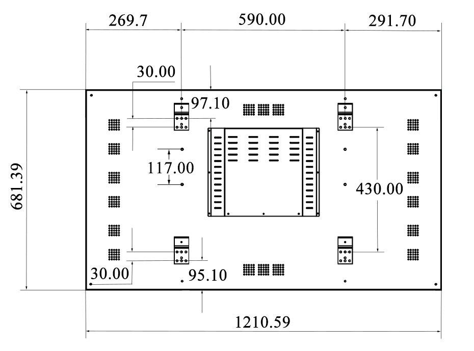 超窄边0.88mm55寸液晶拼接屏SM-LCD55B-588背板尺寸
